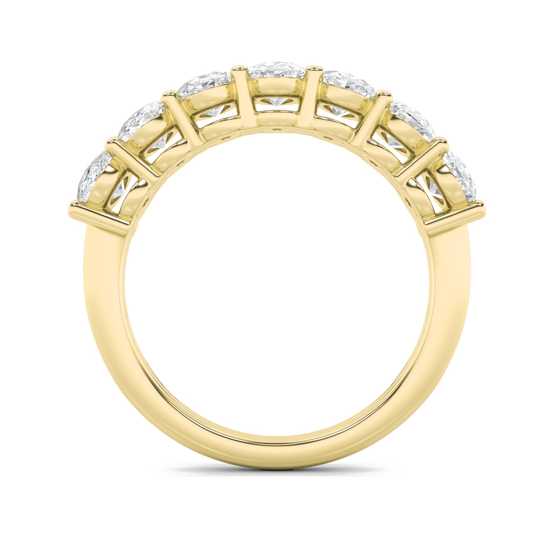 2Cttw Oval Shaped Lab Grown Diamond (F/VS) Seven Stone Band Ring in 14K Gold