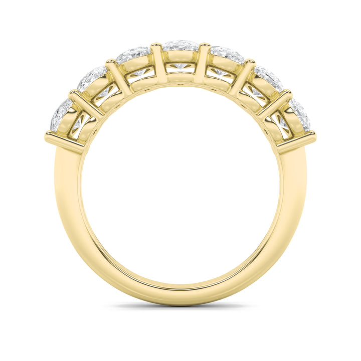 2Cttw Oval Shaped Lab Grown Diamond (F/VS) Seven Stone Band Ring in 14K Gold