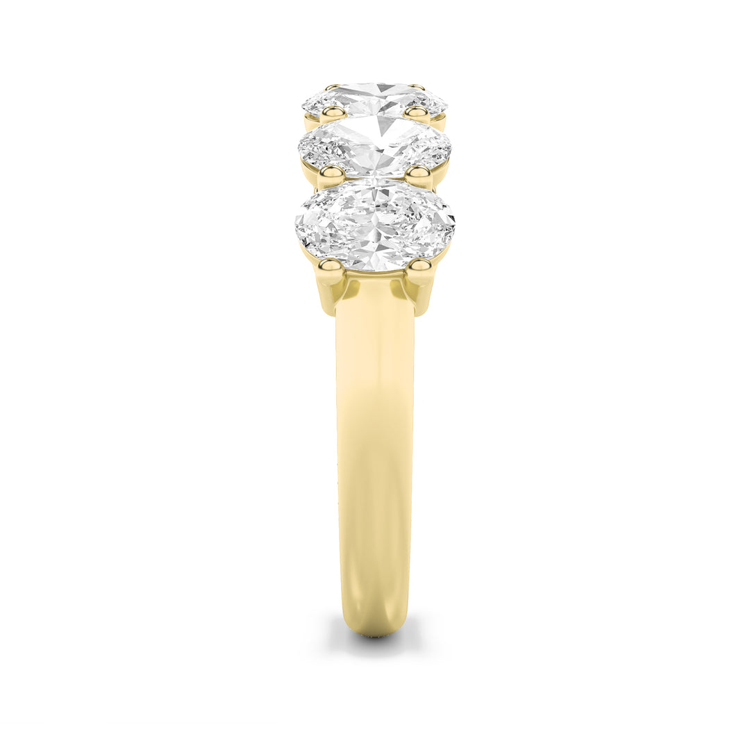 2Cttw Oval Shaped Lab Grown Diamond (F/VS) Seven Stone Band Ring in 14K Gold