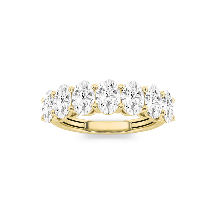 2Cttw Oval Shaped Lab Grown Diamond (G/VS) Seven Stone Band Ring in 14K Gold
