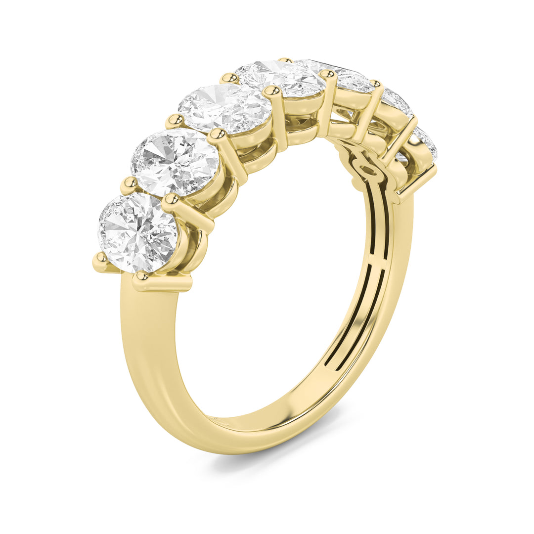 2Cttw Oval Shaped Lab Grown Diamond (G/VS) Seven Stone Band Ring in 14K Gold