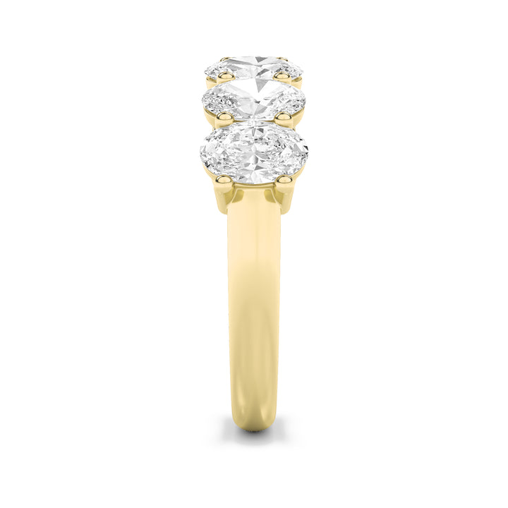 2Cttw Oval Shaped Lab Grown Diamond (G/VS) Seven Stone Band Ring in 14K Gold