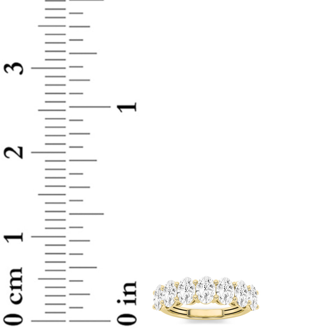 2Cttw Oval Shaped Lab Grown Diamond (G/VS) Seven Stone Band Ring in 14K Gold