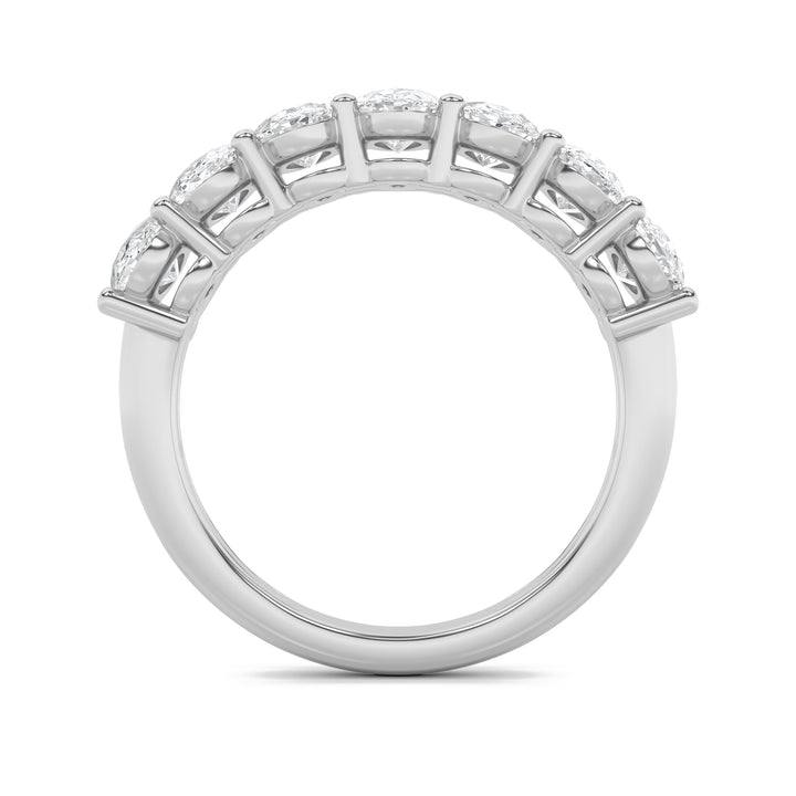 3Cttw Oval Shaped Lab Grown Diamond (F/VS) Seven Stone Band Ring in 14K Gold
