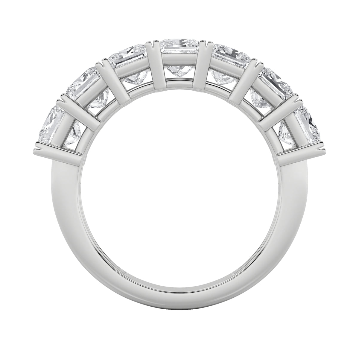 2Cttw Princess Shaped Lab Grown Diamond (F/VS) Seven Stone Band Ring in 14K Gold