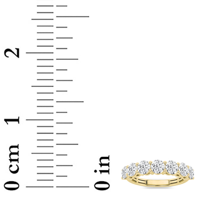 2Cttw Round Shaped Lab Grown Diamond (F/VS) SevenStone Band Ring in 14K Gold