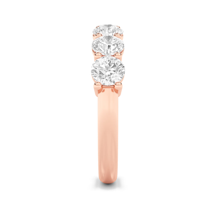 2Cttw Round Shaped Lab Grown Diamond (F/VS) SevenStone Band Ring in 14K Gold