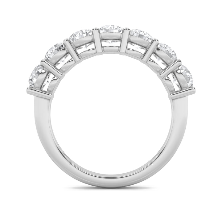 3Cttw Round Shaped Lab Grown Diamond (F/VS) SevenStone Band Ring in 14K Gold