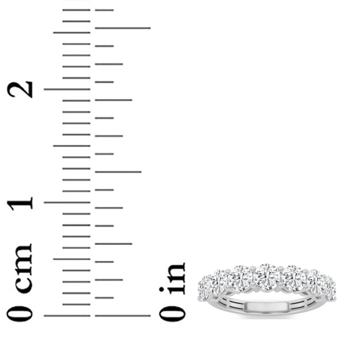 3Cttw Round Shaped Lab Grown Diamond (F/VS) SevenStone Band Ring in 14K Gold