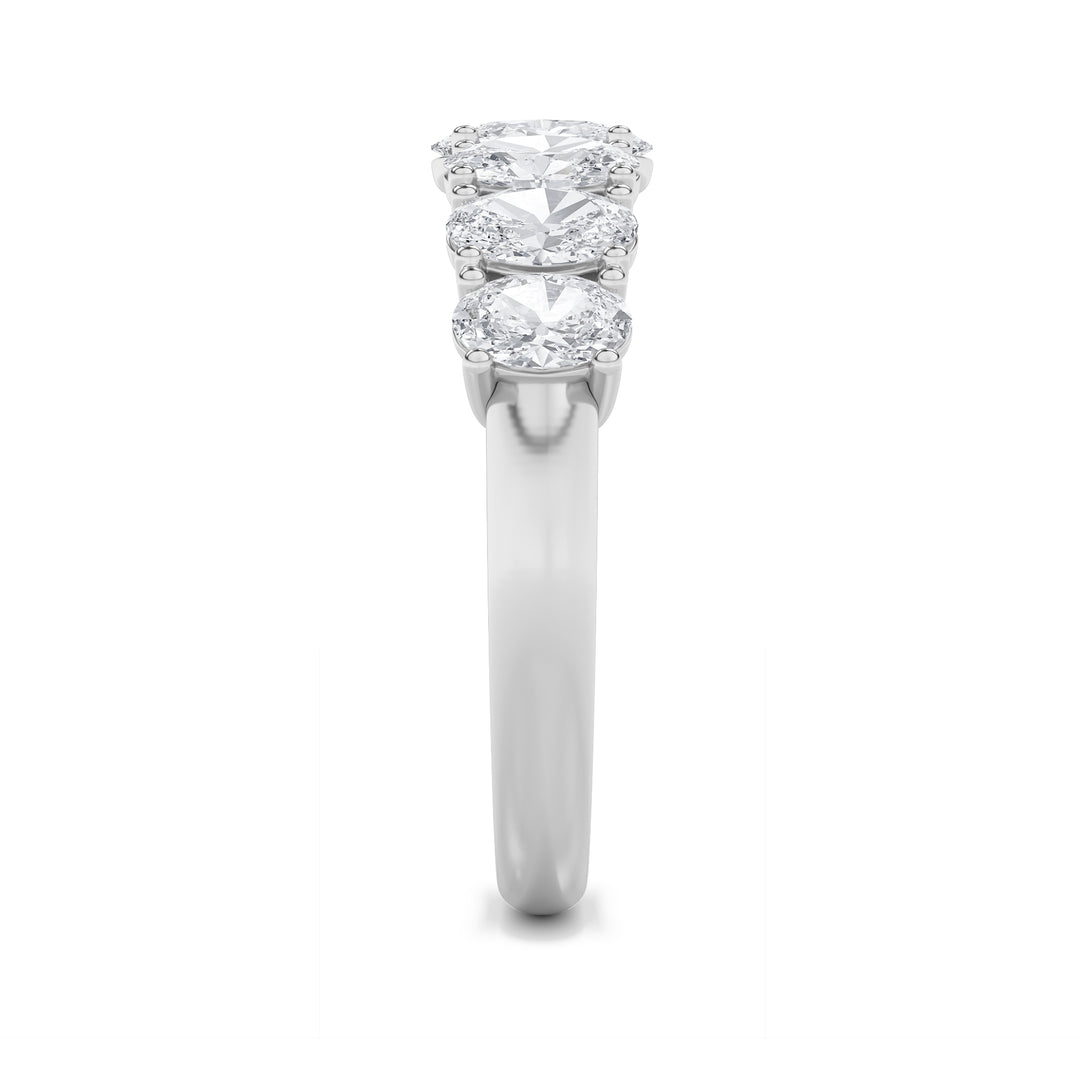 2Cttw Oval Shaped Lab Grown Diamond (F/VS) Seven Stone Band Ring in 14K Gold