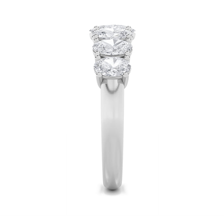 2Cttw Oval Shaped Lab Grown Diamond (F/VS) Seven Stone Band Ring in 14K Gold