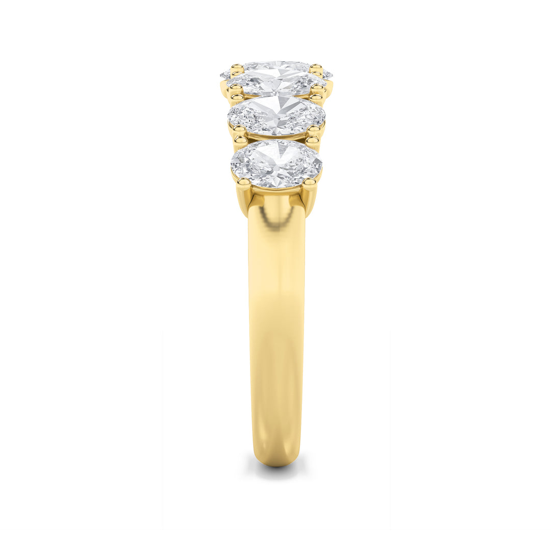 2Cttw Oval Shaped Lab Grown Diamond (F/VS) Seven Stone Band Ring in 14K Gold