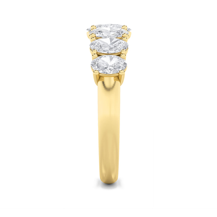 2Cttw Oval Shaped Lab Grown Diamond (F/VS) Seven Stone Band Ring in 14K Gold