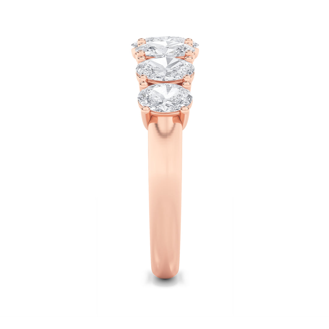 2Cttw Oval Shaped Lab Grown Diamond (G/VS) Seven Stone Band Ring in 14K Gold