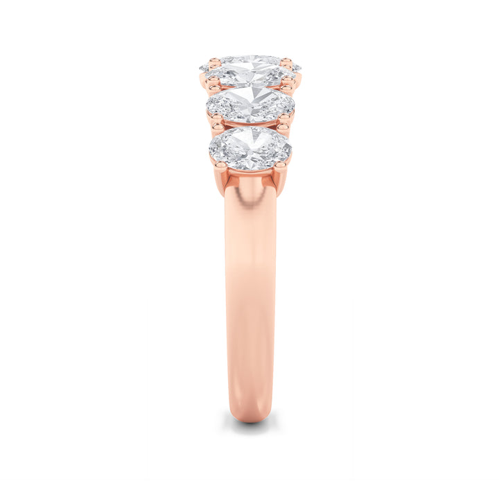 2Cttw Oval Shaped Lab Grown Diamond (G/VS) Seven Stone Band Ring in 14K Gold