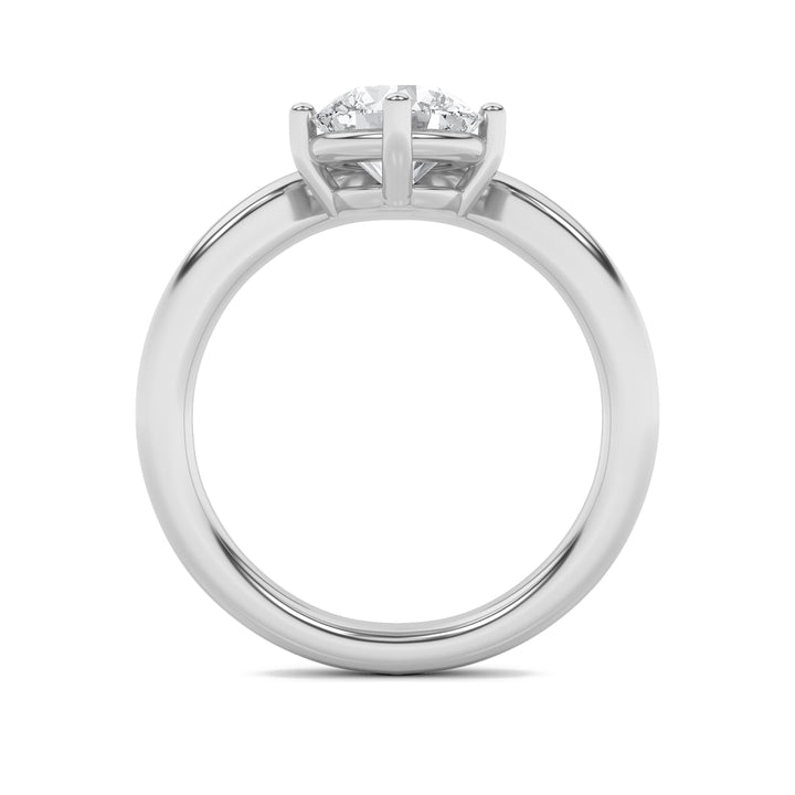 1.5Cttw Round Shaped Lab Grown Diamond (G/VS) Chevron Solitaire Engagement Ring in 14K Gold