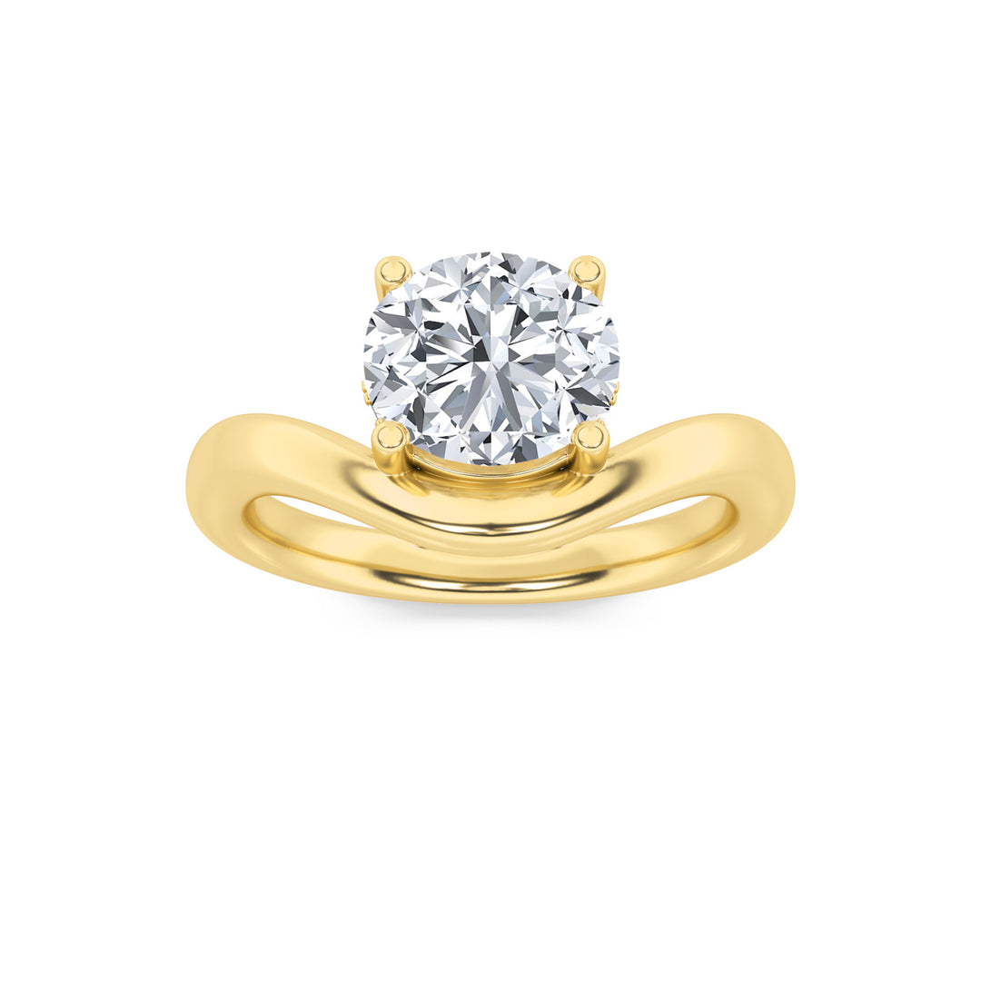2CTW Round Shaped Lab Grown Diamond (F/VS) Accented Solitaire Fancy Engagement Ring in 14K Gold