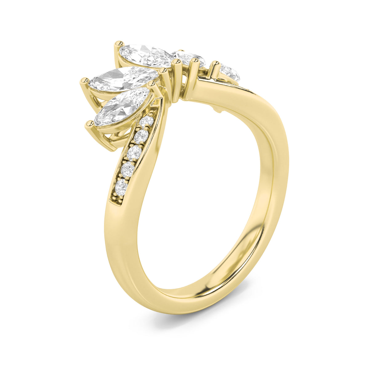 1.5Cttw Marquise Shaped Lab Grown Diamond (F/VS) Fancy Contour Ring in 14K Gold