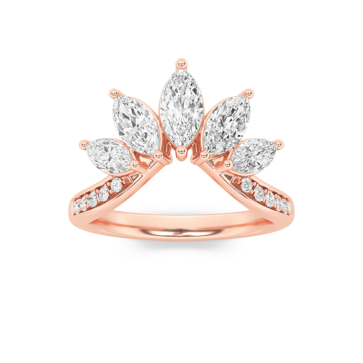 1.5Cttw Marquise Shaped Lab Grown Diamond (F/VVS)Fancy Contour Ring in 14K Gold