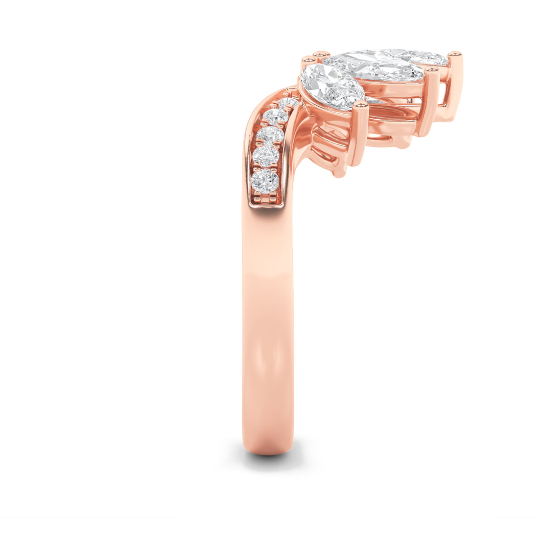 1.5Cttw Marquise Shaped Lab Grown Diamond (F/VVS)Fancy Contour Ring in 14K Gold
