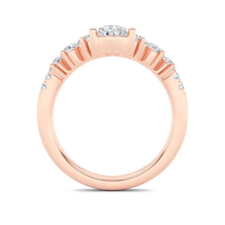 1.5Cttw Pear Shaped Lab Grown Diamond (F/VS) Fancy Contour Ring in 14K Gold