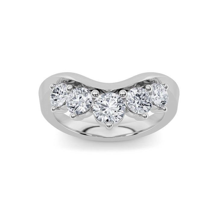 1Cttw Round Shaped Lab Grown Diamond (F/VS) FancyContour Ring in 14K Gold