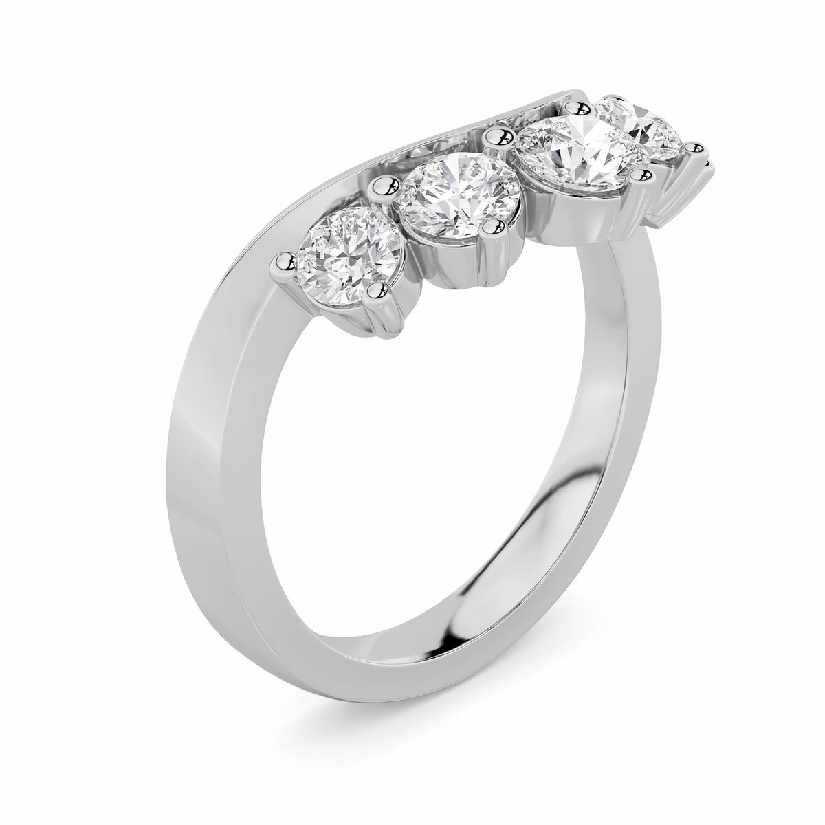 1Cttw Round Shaped Lab Grown Diamond (F/VS) FancyContour Ring in 14K Gold