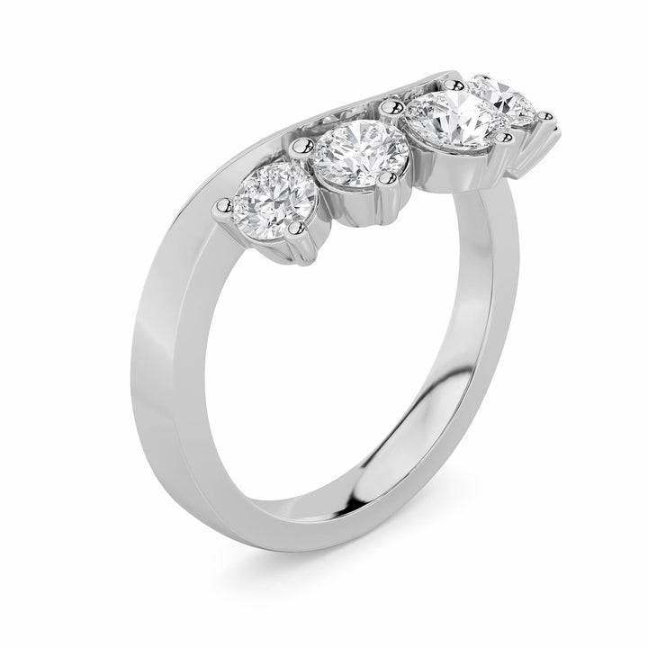 1Cttw Round Shaped Lab Grown Diamond (F/VS) FancyContour Ring in 14K Gold