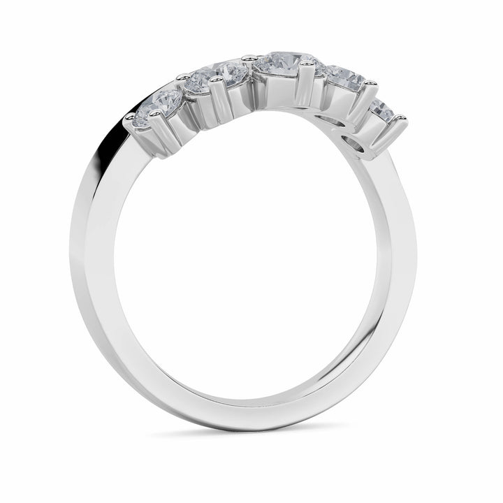 1Cttw Round Shaped Lab Grown Diamond (F/VS) FancyContour Ring in 14K Gold
