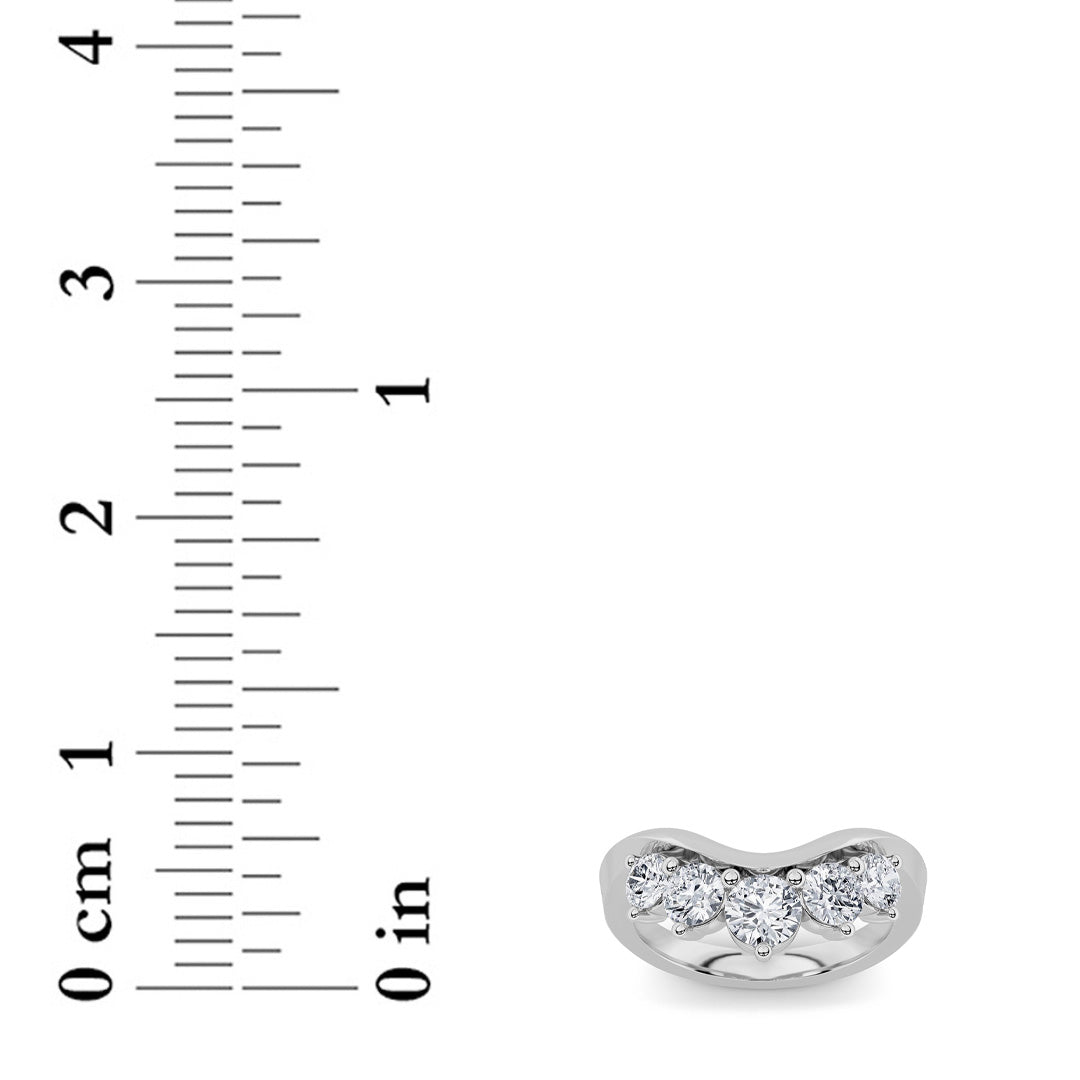 1Cttw Round Shaped Lab Grown Diamond (F/VS) FancyContour Ring in 14K Gold