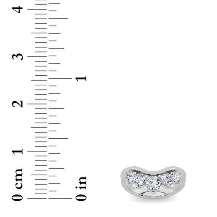 1Cttw Round Shaped Lab Grown Diamond (F/VS) FancyContour Ring in 14K Gold
