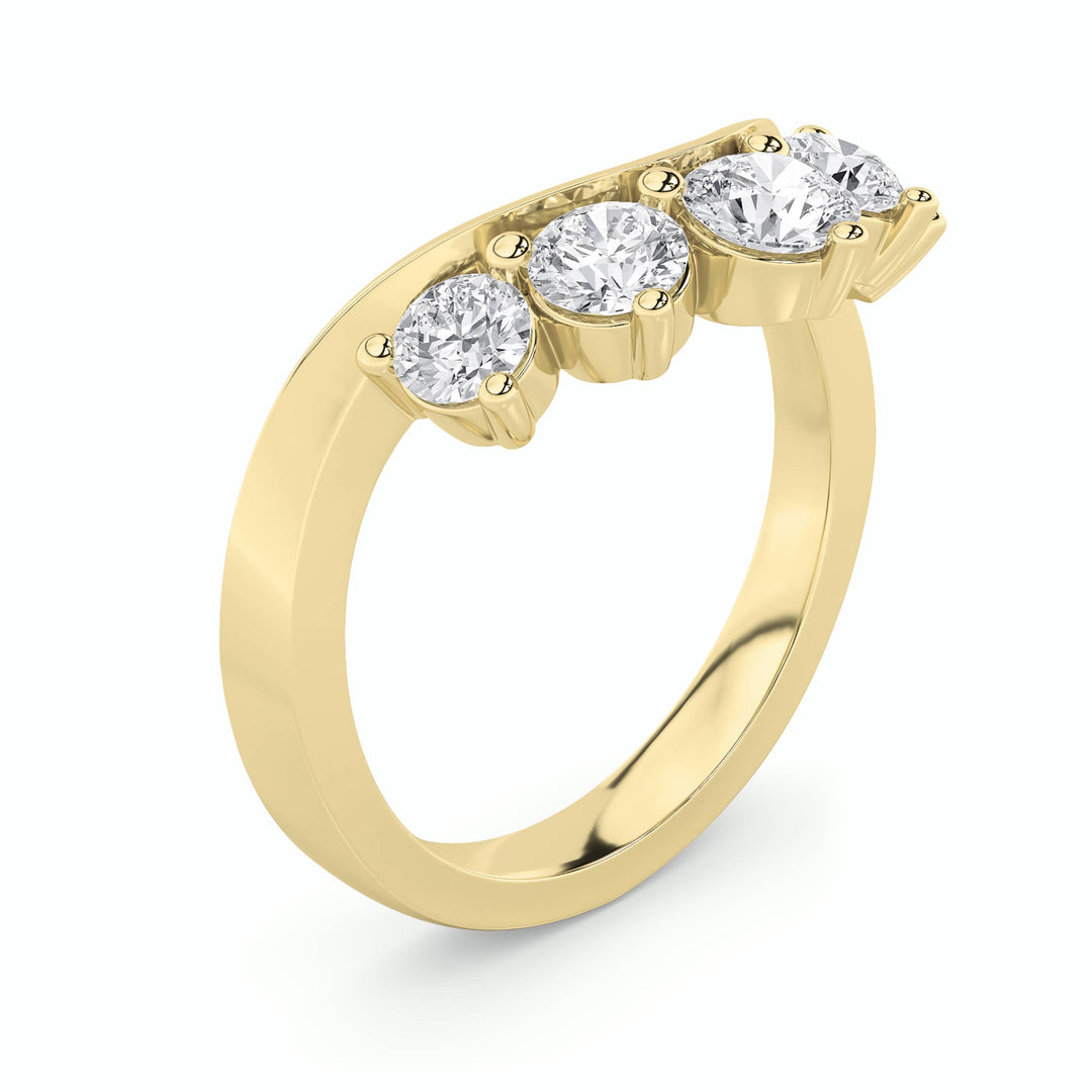 1Cttw Round Shaped Lab Grown Diamond (F/VS) FancyContour Ring in 14K Gold