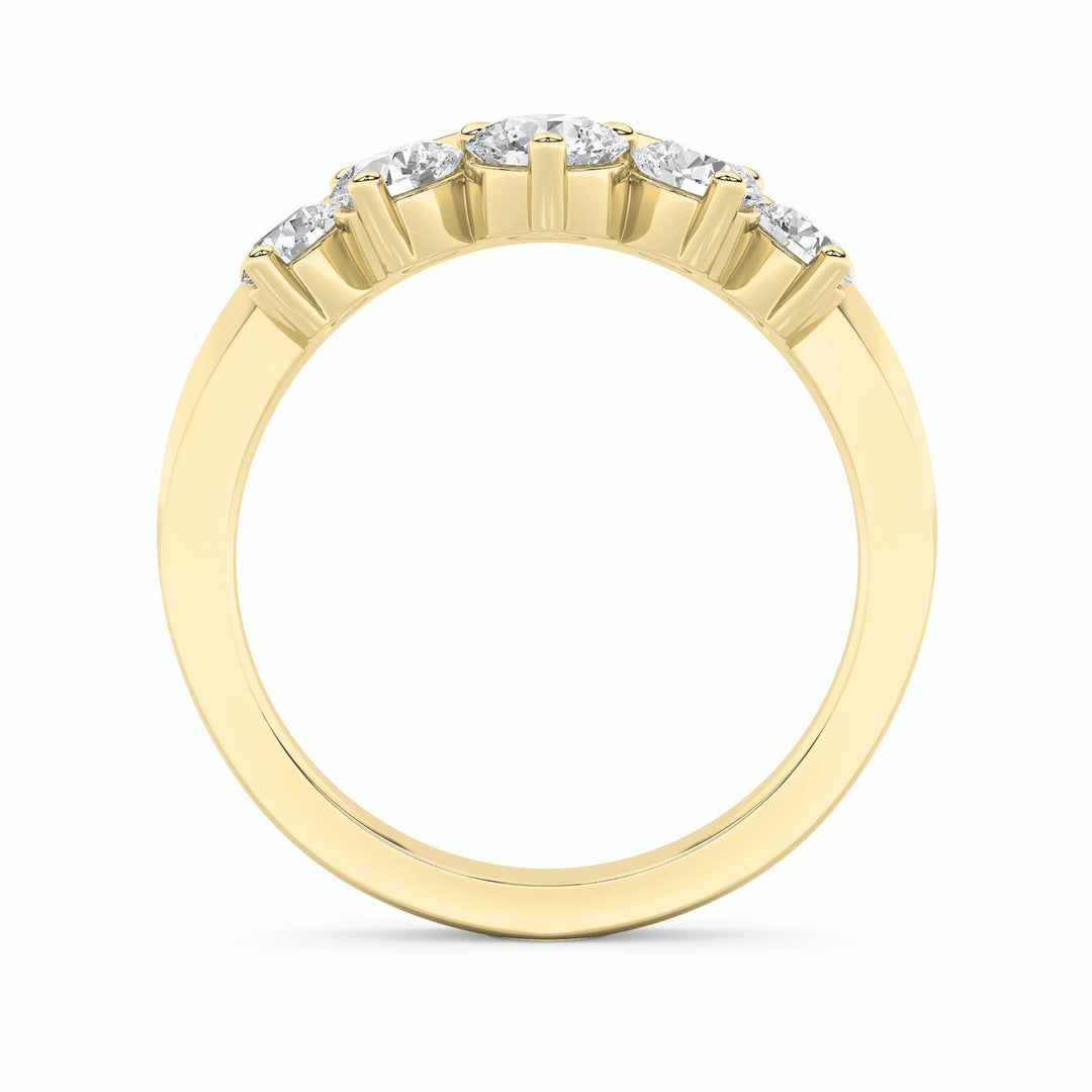 1Cttw Round Shaped Lab Grown Diamond (F/VS) FancyContour Ring in 14K Gold