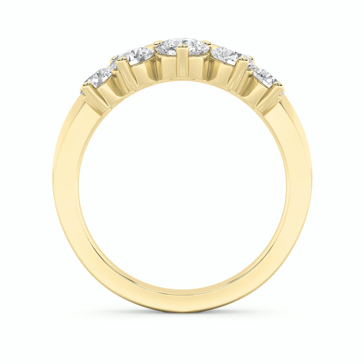 1Cttw Round Shaped Lab Grown Diamond (F/VS) FancyContour Ring in 14K Gold