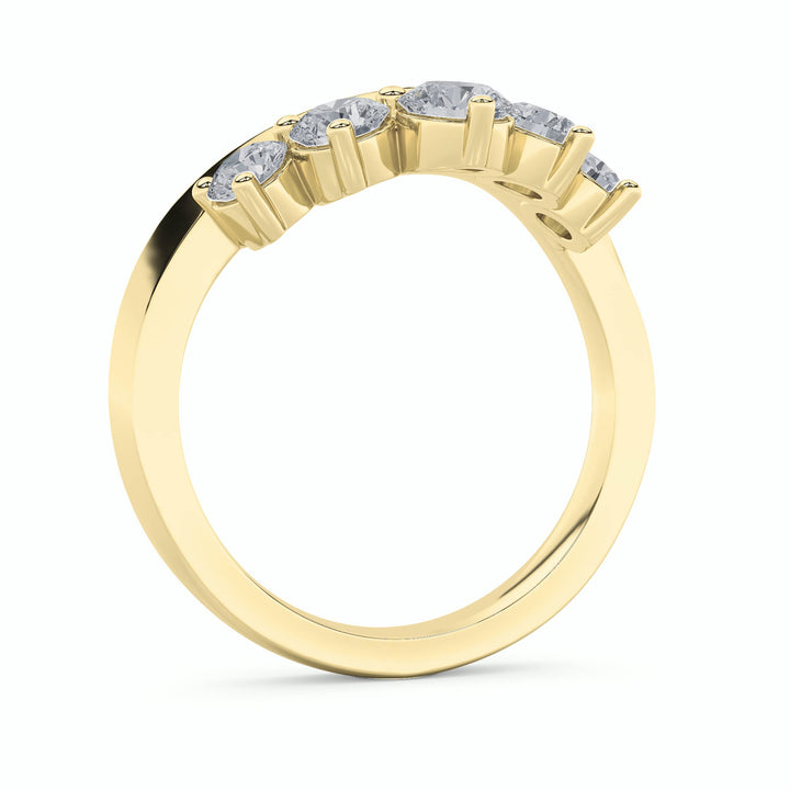 1Cttw Round Shaped Lab Grown Diamond (F/VS) FancyContour Ring in 14K Gold