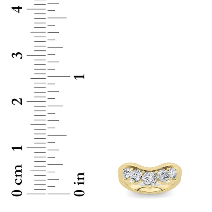 1Cttw Round Shaped Lab Grown Diamond (F/VS) FancyContour Ring in 14K Gold