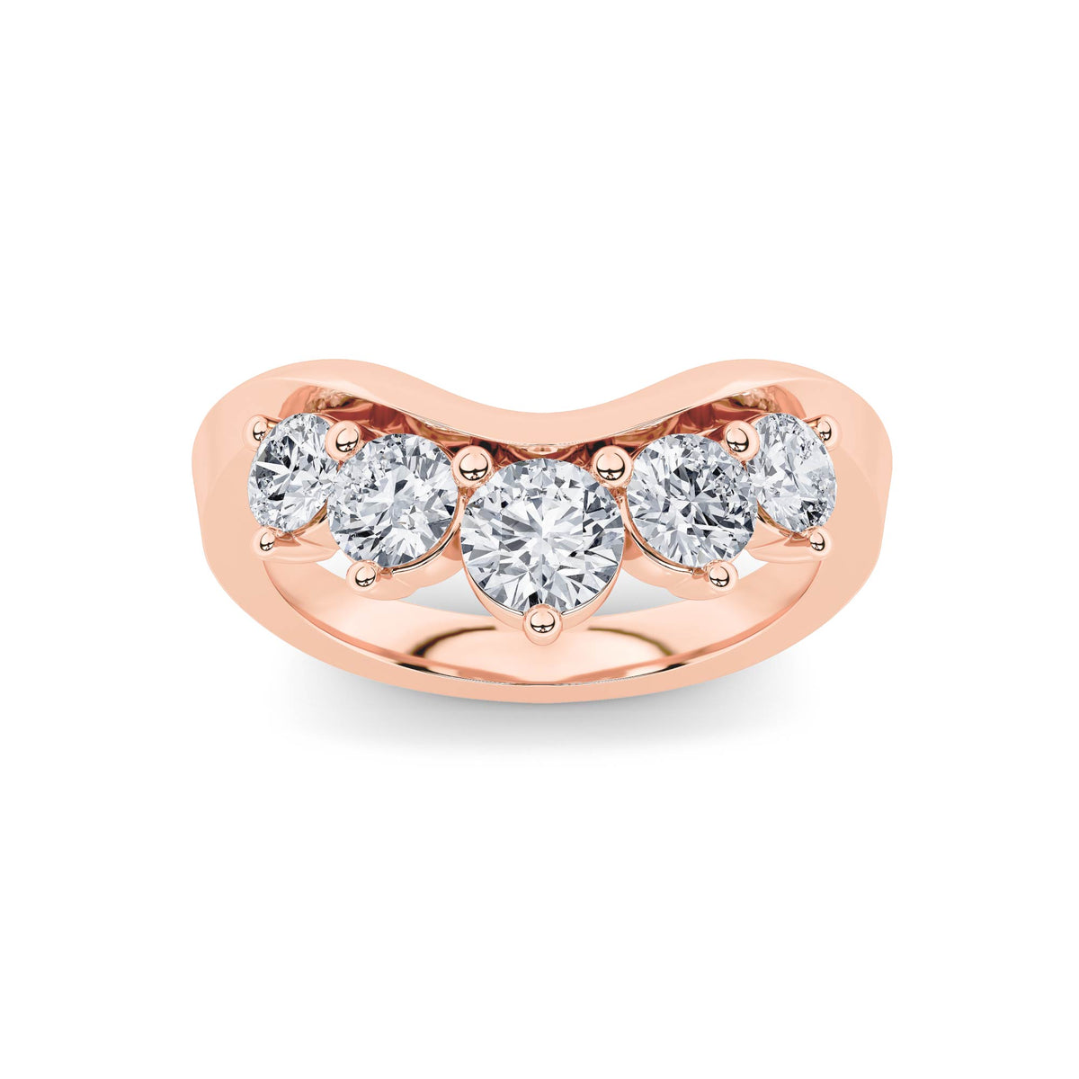 1Cttw Round Shaped Lab Grown Diamond (F/VS) FancyContour Ring in 14K Gold
