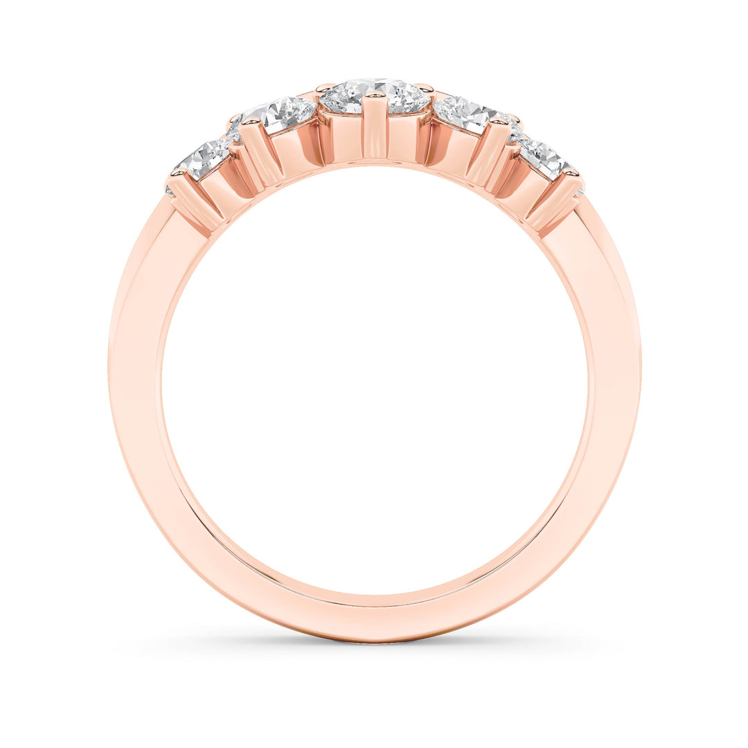 1Cttw Round Shaped Lab Grown Diamond (F/VS) FancyContour Ring in 14K Gold