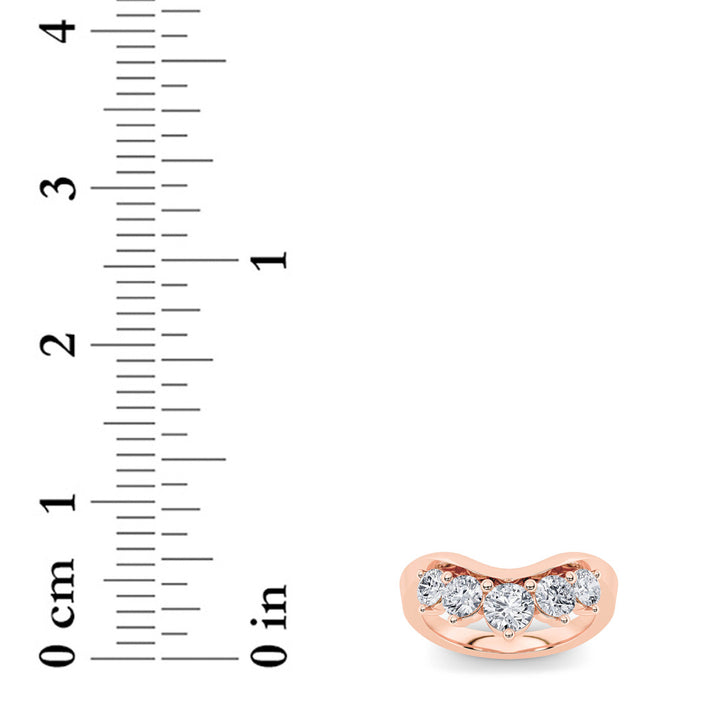 1Cttw Round Shaped Lab Grown Diamond (F/VS) FancyContour Ring in 14K Gold