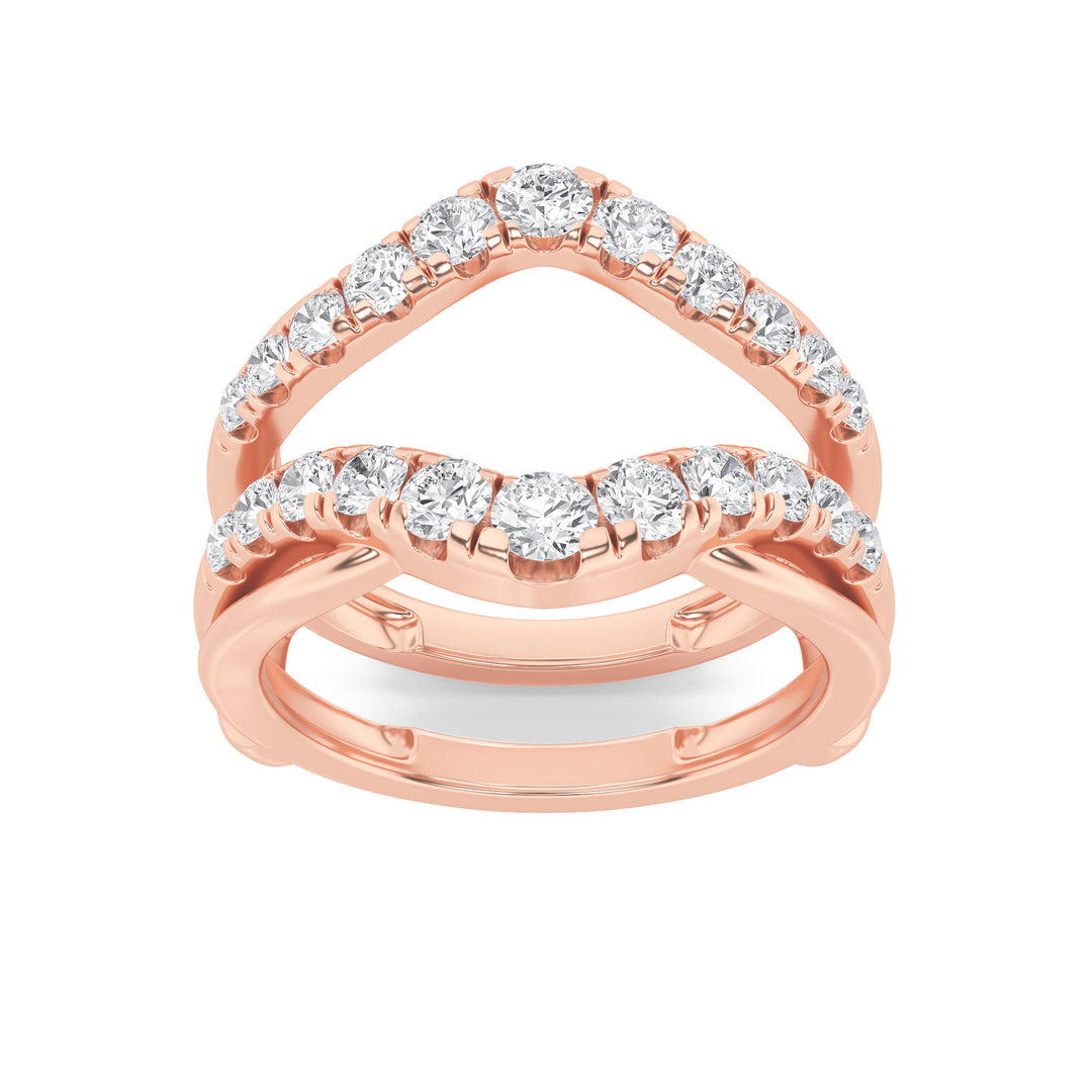 3Cttw Round Shaped Lab Grown Diamond (F/VS) Insert Jacket Ring in 14K Gold