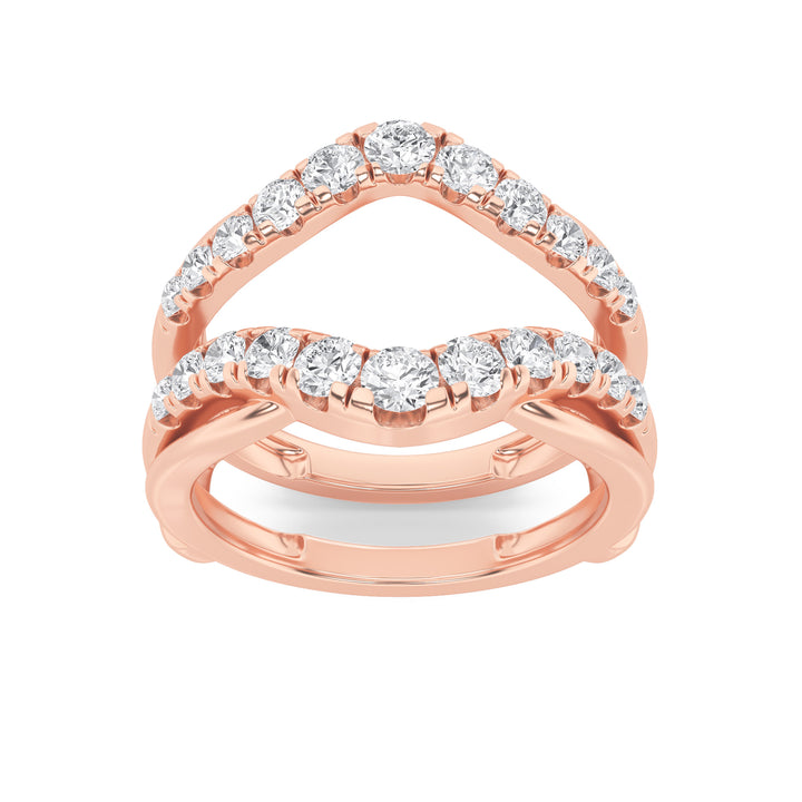 3Cttw Round Shaped Lab Grown Diamond (F/VS) Insert Jacket Ring in 14K Gold