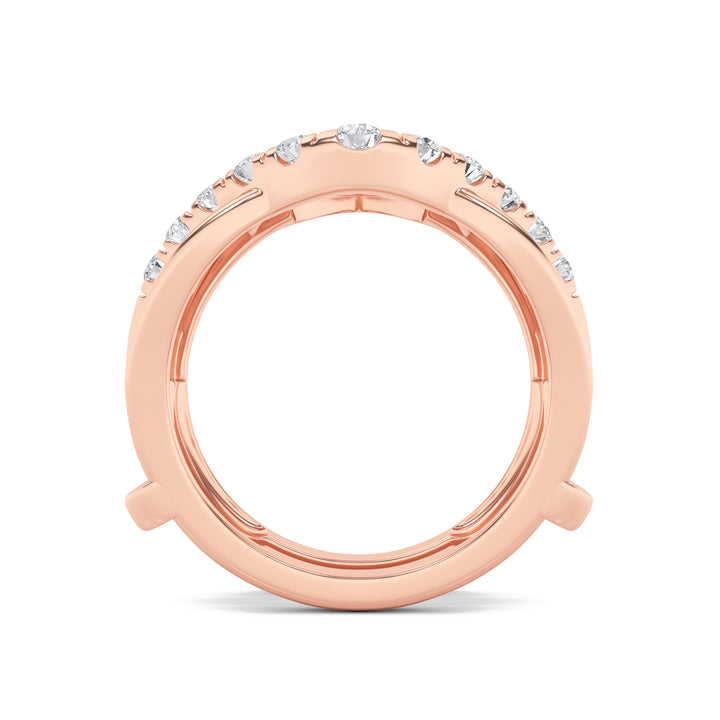 3Cttw Round Shaped Lab Grown Diamond (F/VS) Insert Jacket Ring in 14K Gold