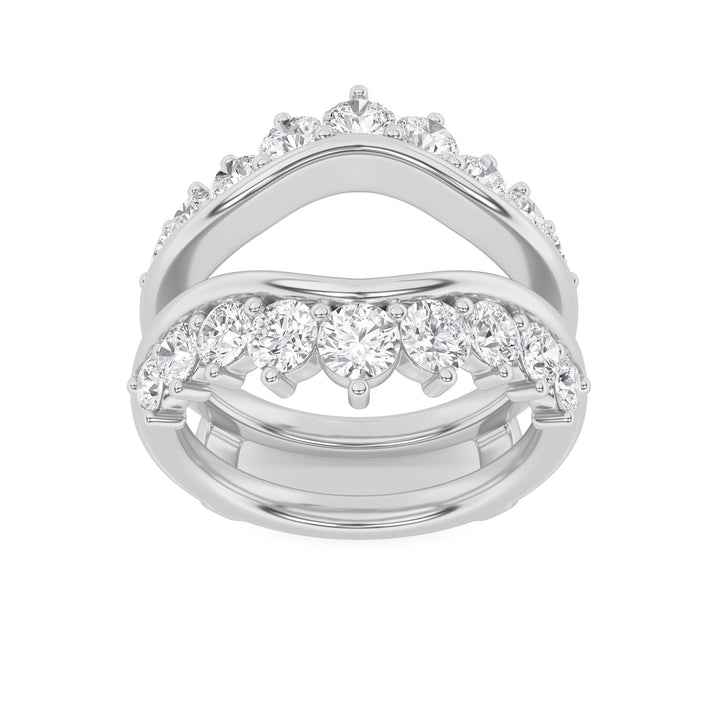 2CTW Round Shaped Lab Grown Diamond (F/VS) Insert Jacket Ring in 14K Gold