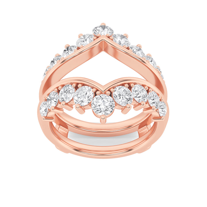 2CTW Round Shaped Lab Grown Diamond (F/VS) Insert Jacket Ring in 14K Gold