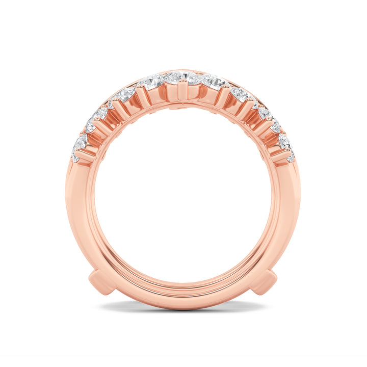 2CTW Round Shaped Lab Grown Diamond (F/VS) Insert Jacket Ring in 14K Gold