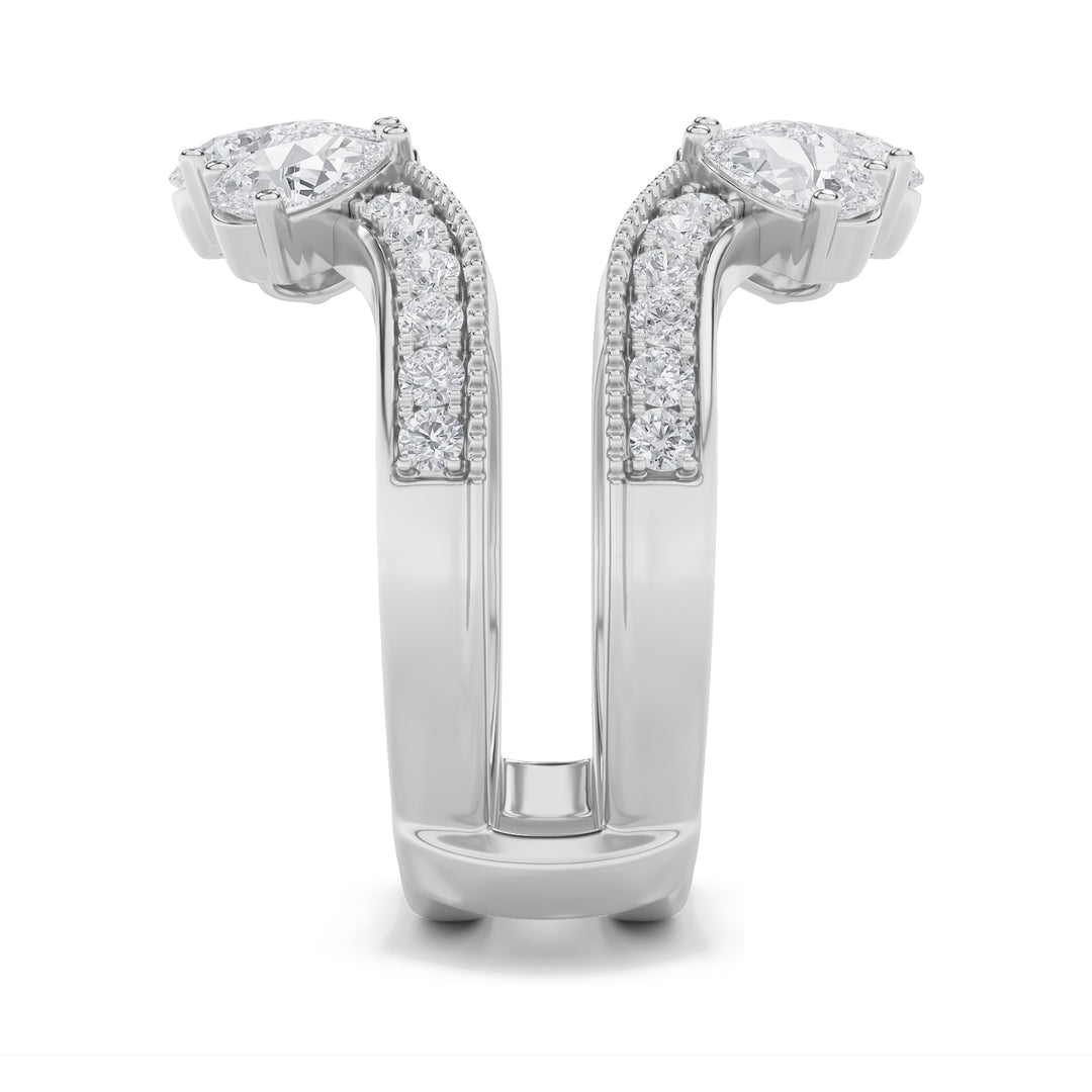 2.25Cttw Pear Shaped Lab Grown Diamond (F/VS) Insert Jacket Ring in 14K Gold