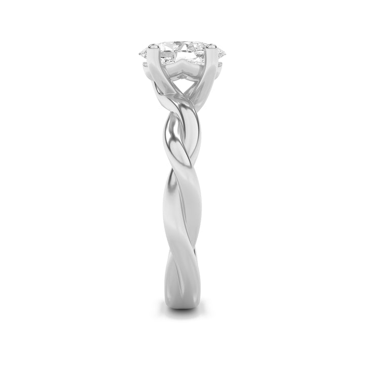 2Cttw Oval Shaped Lab Grown Diamond (F/VS) Twisted Shank Solitaire Engagement Ring in 14K Gold