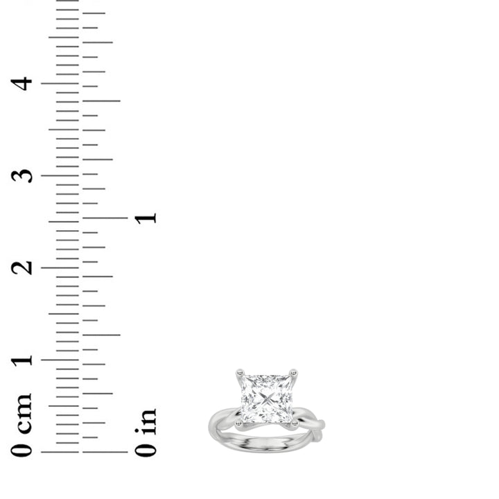 2Cttw Princess Shaped Lab Grown Diamond (F/VS) Twisted Shank Solitaire Engagement Ring in 14K Gold