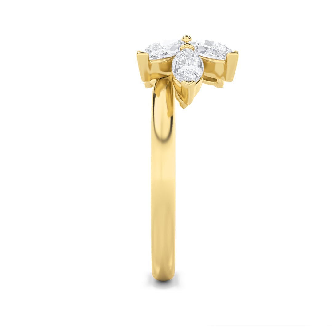 1Cttw Marquise Shaped Lab Grown Diamond (F/VVS) Wrap Ring in 14K Gold
