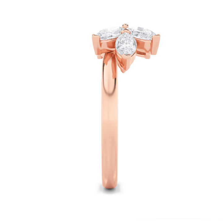 1Cttw Marquise Shaped Lab Grown Diamond (F/VVS) Wrap Ring in 14K Gold